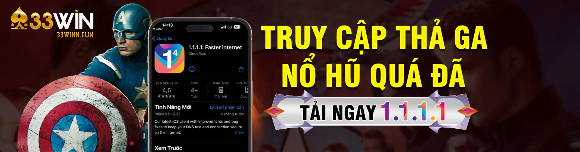 Tải app nhà cái 33win chơi nổ hũ bất bại